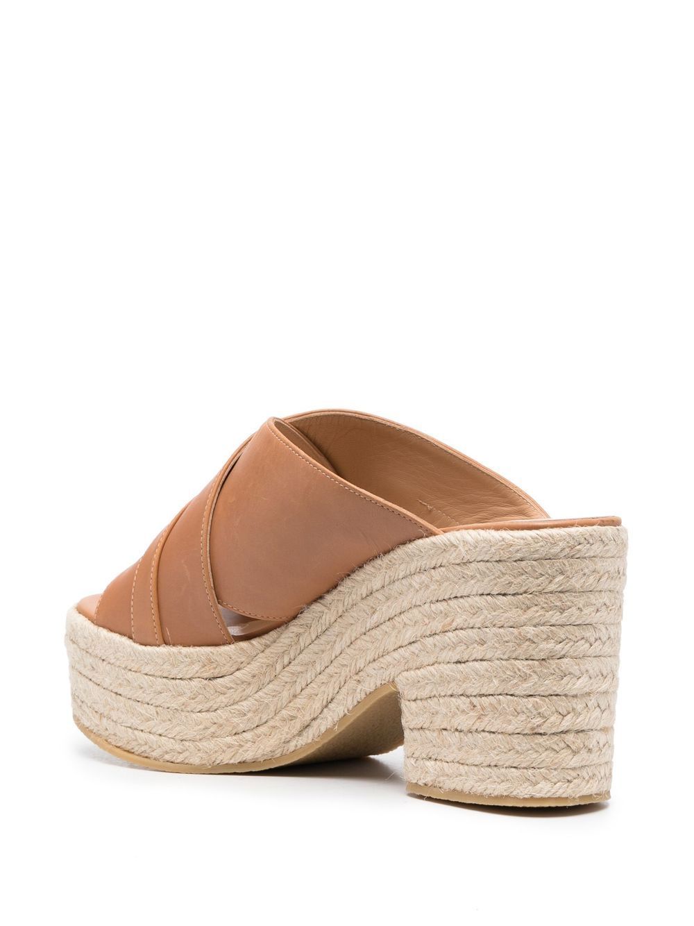 Sergio Rossi Nora 90mm Leather Crossover Strap Mules In Nude