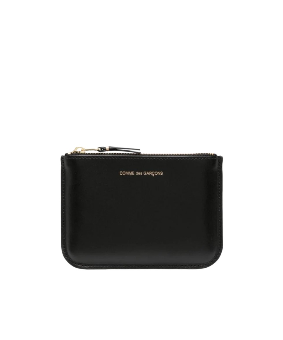 Comme Des Garçons Logo-stamp Leather Coin Purse In Brown