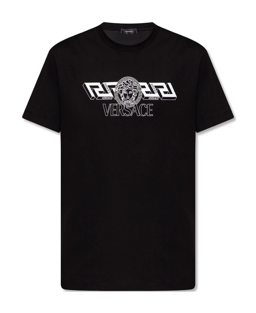 Versace Logo-print T-shirt In Black