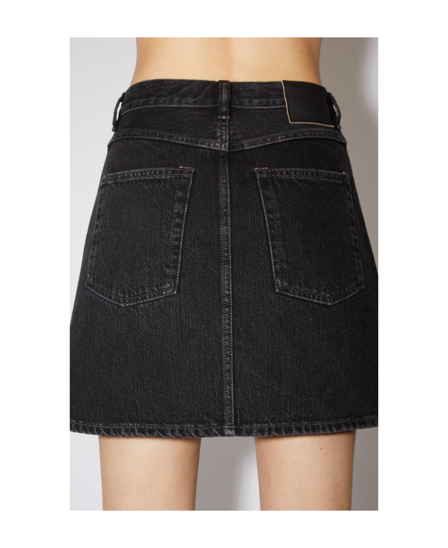 Acne Studios A-line Mini Denim Skirt In Black
