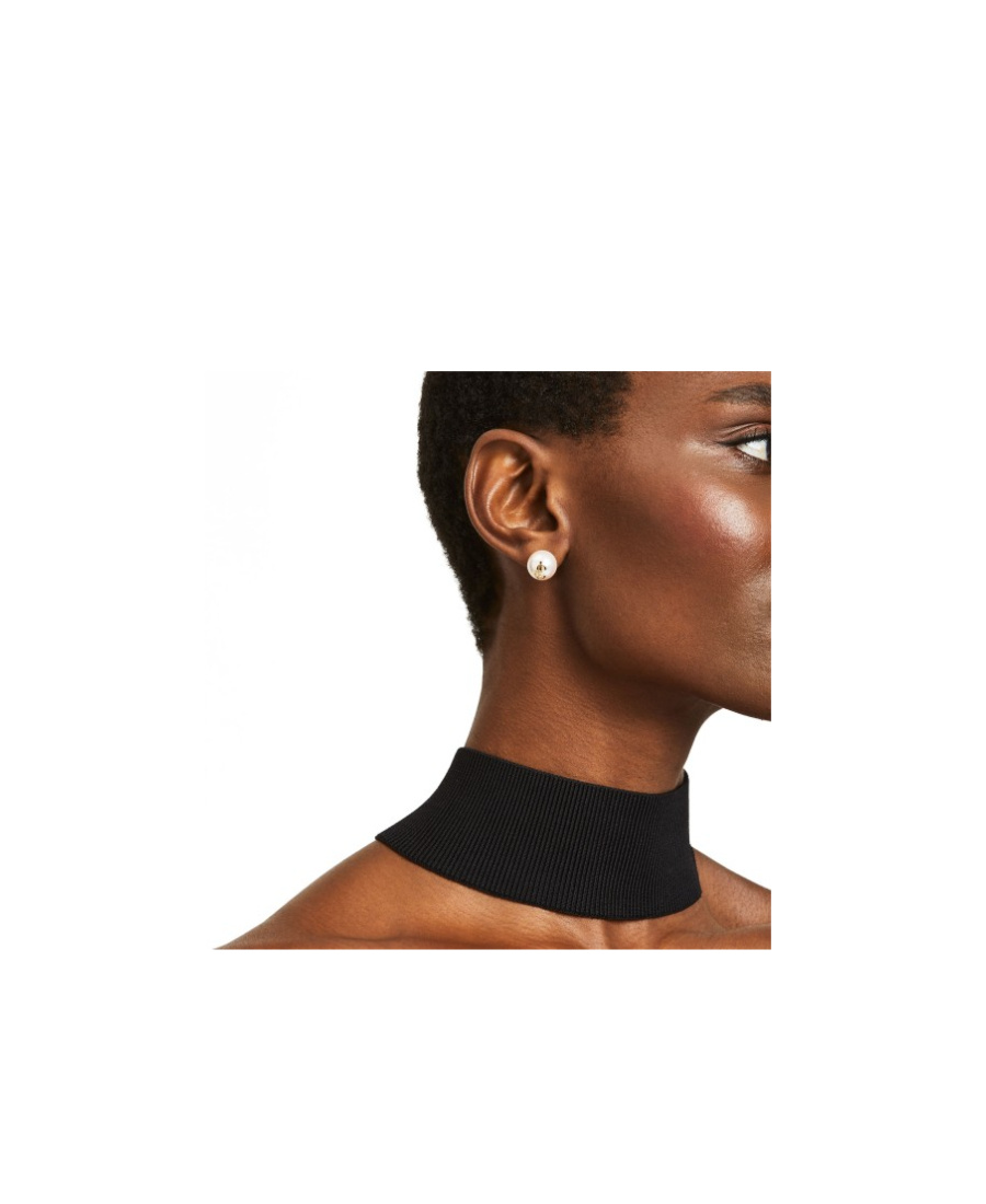 Jimmy Choo Pearl Lobo Earrings Gold-tone Hardware In White