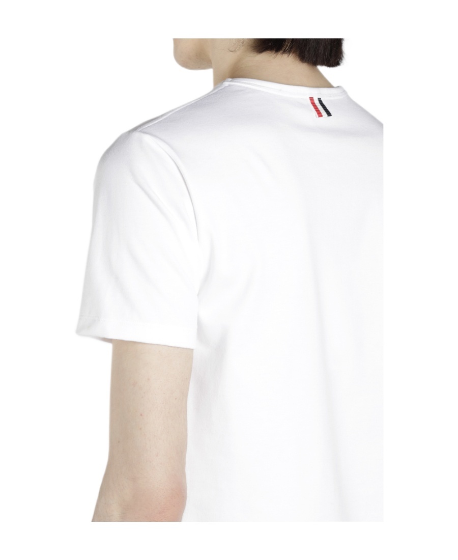 Shop Thom Browne Pocket Cotton T-shirt In White