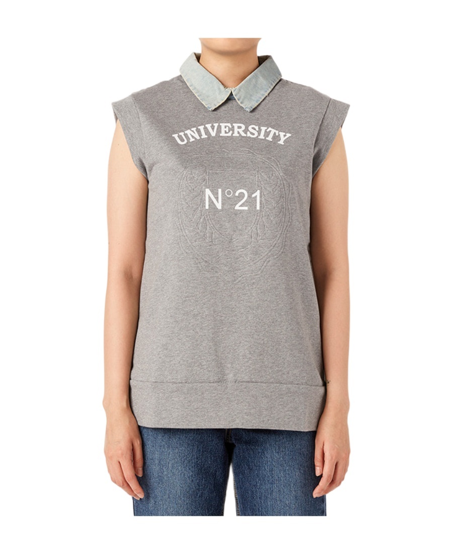 Shop N°21 Lapel Blouse In Gray
