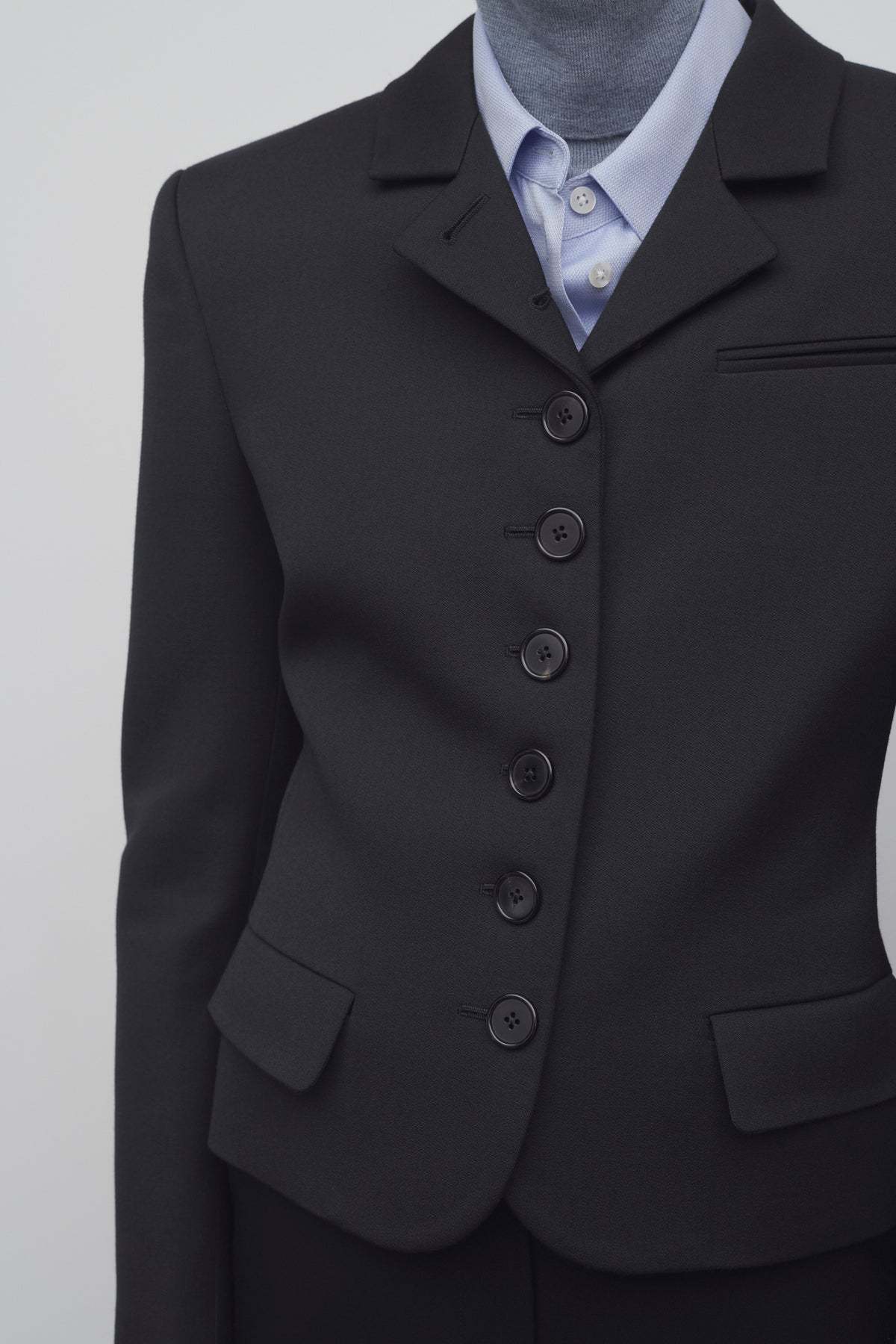 The Row Fletcher Single-breasted Wool Jacket In Black