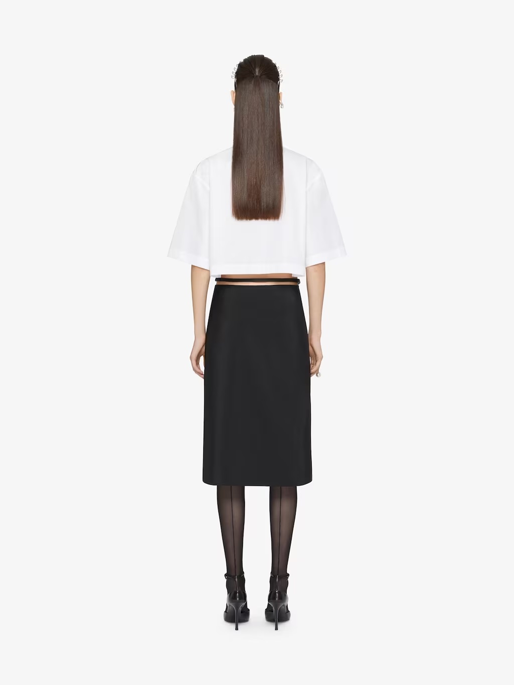Givenchy Rebellious Wrap Skirt With Belted Waist In Black