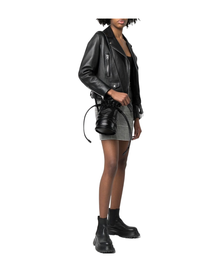 Alexander Mcqueen Leather-wrap Bucket Bag In Black