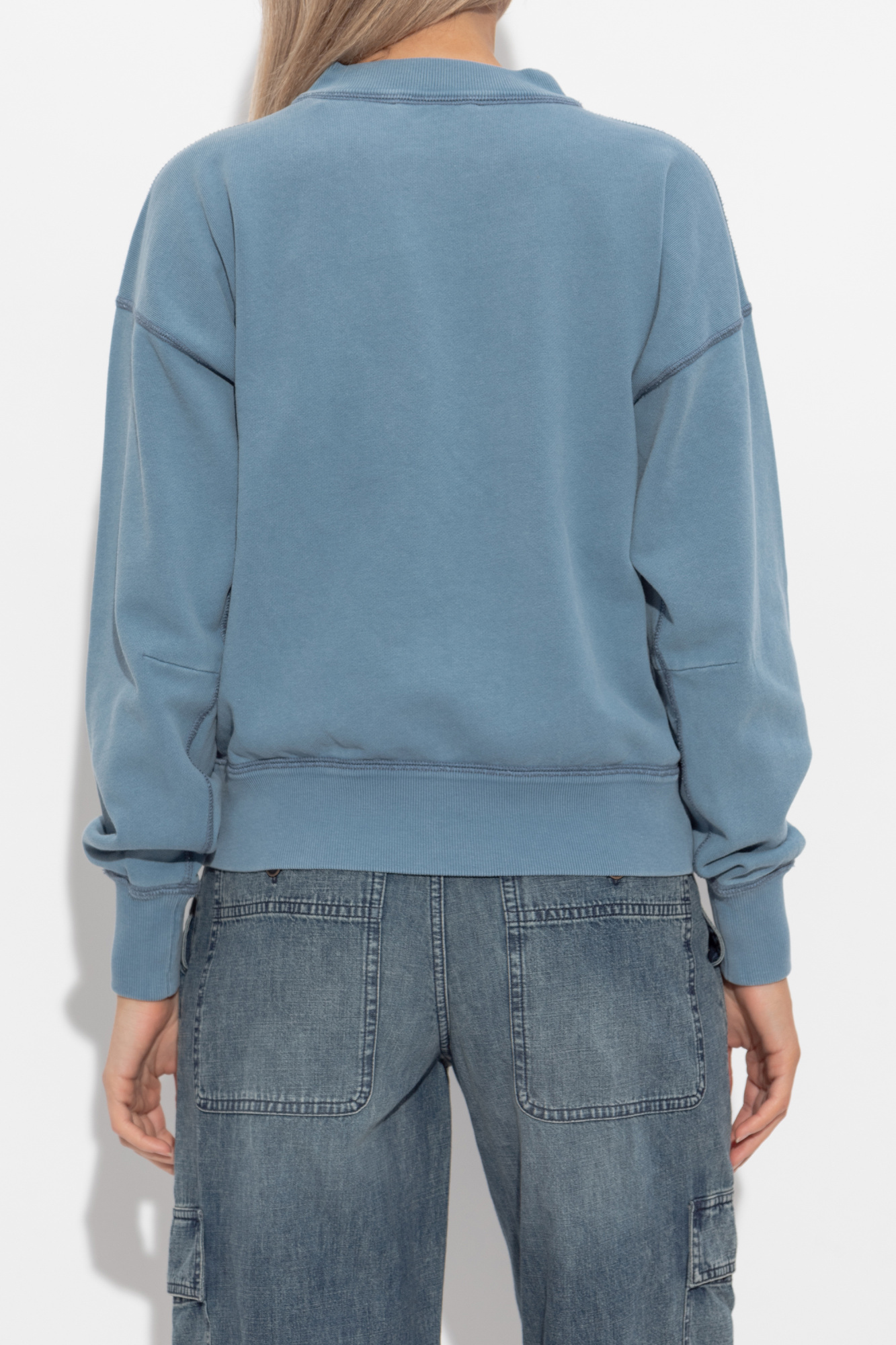 Isabel Marant Étoile Logo-print Cotton-blend Sweatshirt In Blue