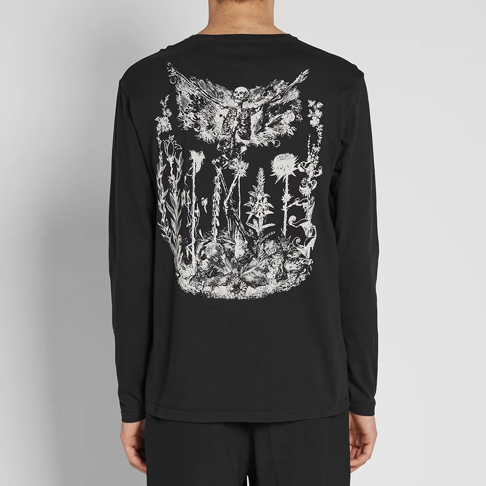 Alexander Mcqueen T-shirt With Round Neck And Long Sleeves In Black