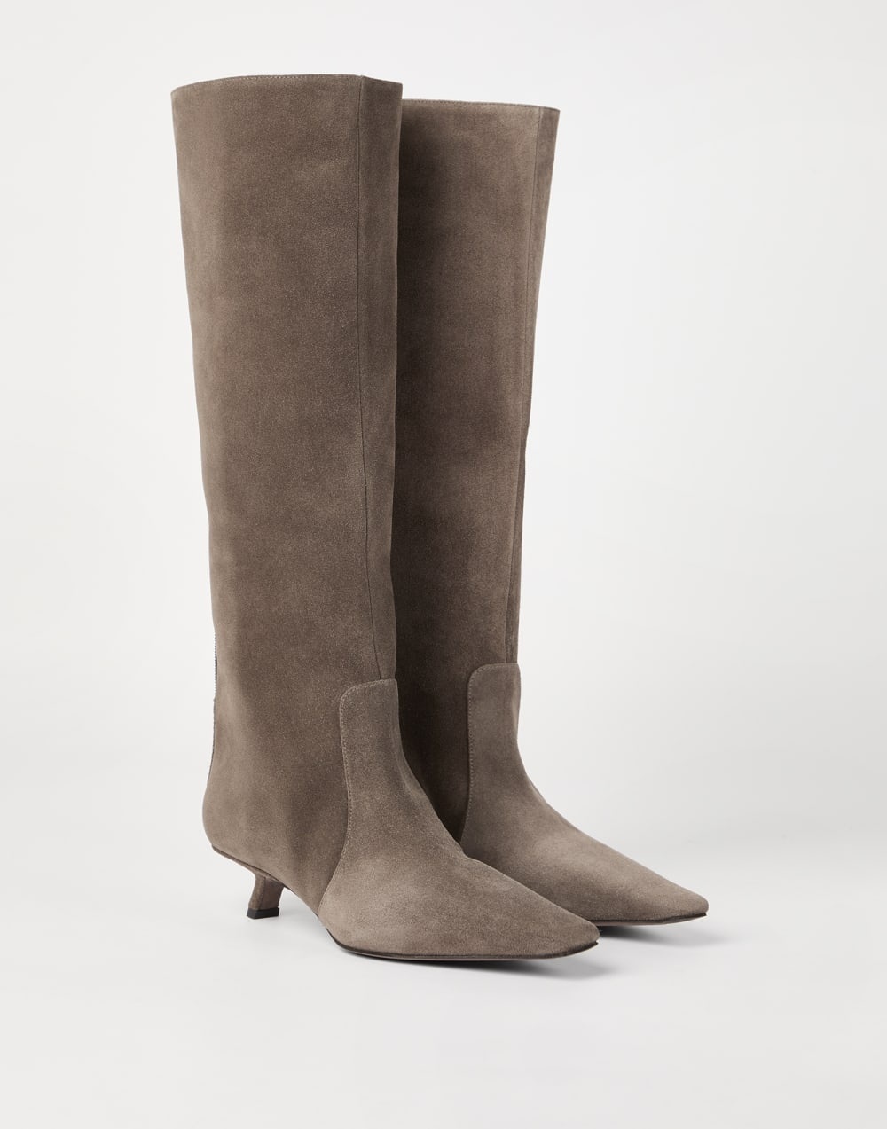 Brunello Cucinelli Suede City Knee-high Boots 35 In Green