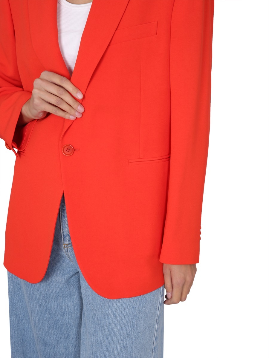 Shop Aspesi Pocketed Single-breasted Blazer In Orange