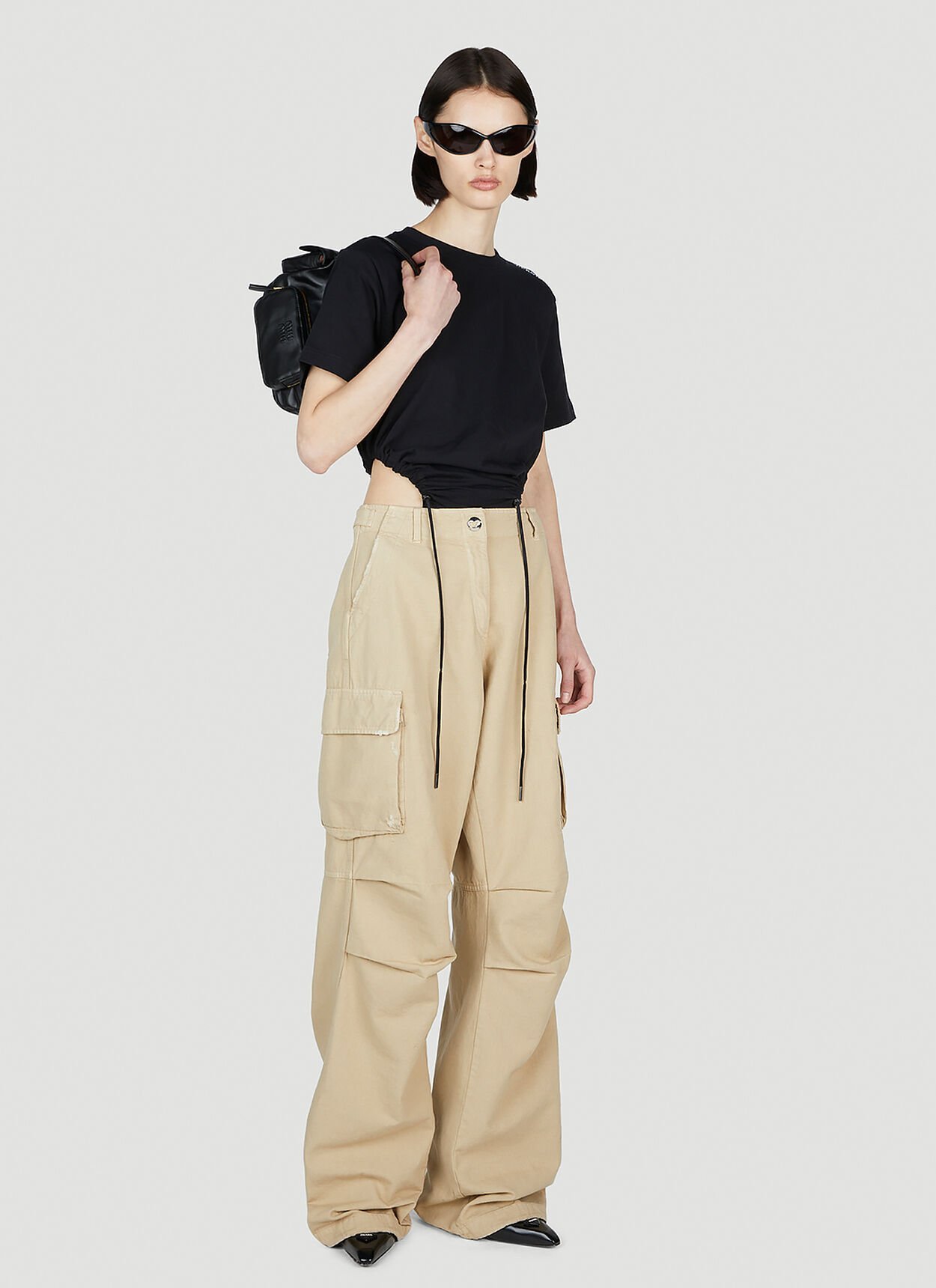 Coperni Wide-legged Overalls And Casual Pants In Nude