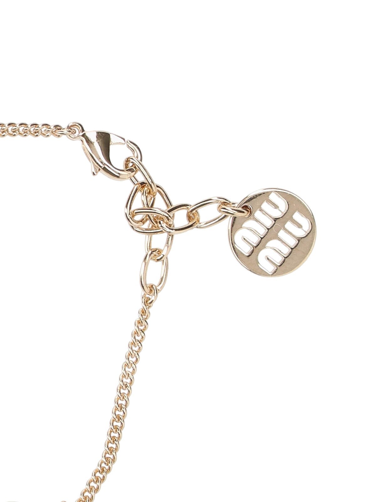 Miu Miu Logo Bracelet In White
