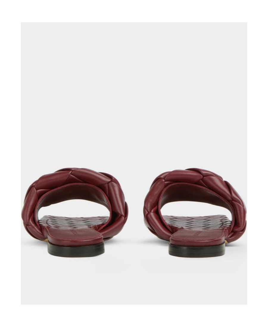Bottega Veneta Lido Leather Slides In Red