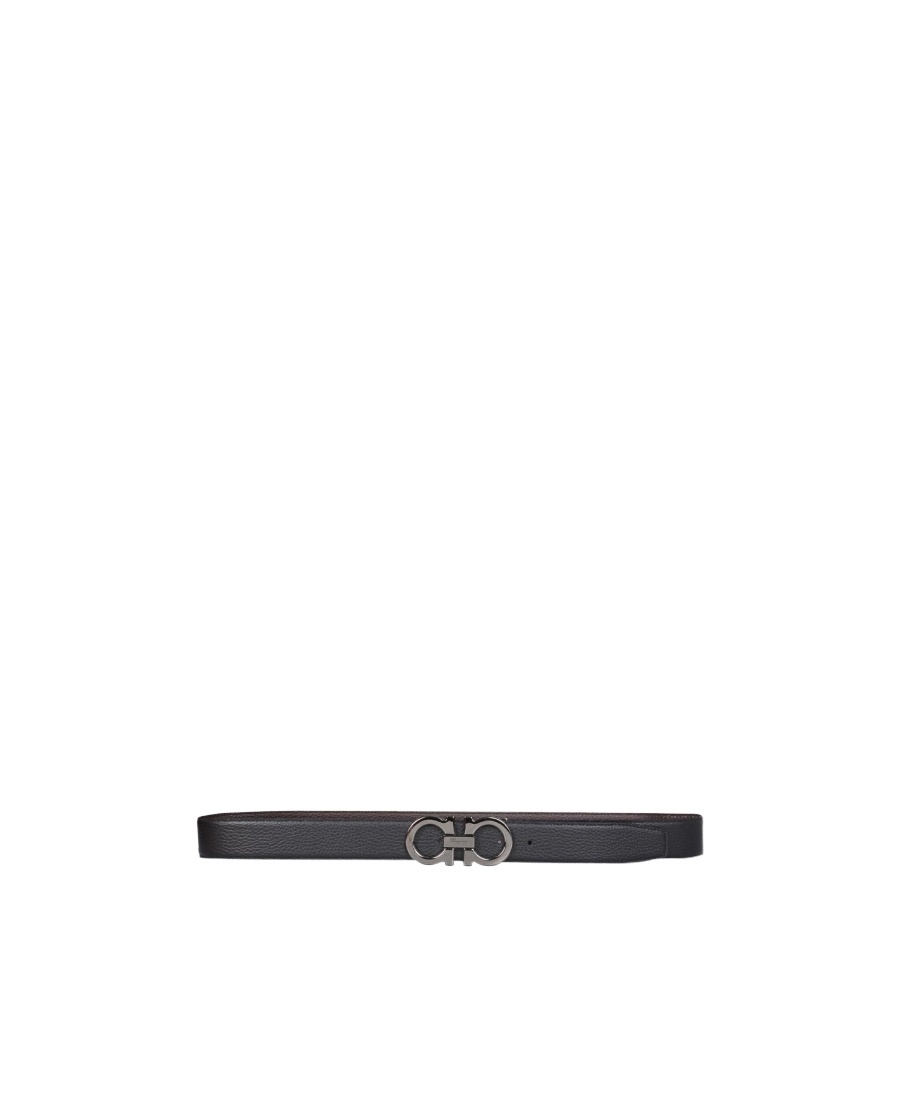 Ferragamo Salvatore Gancini Reversible Buckle Belt In Black