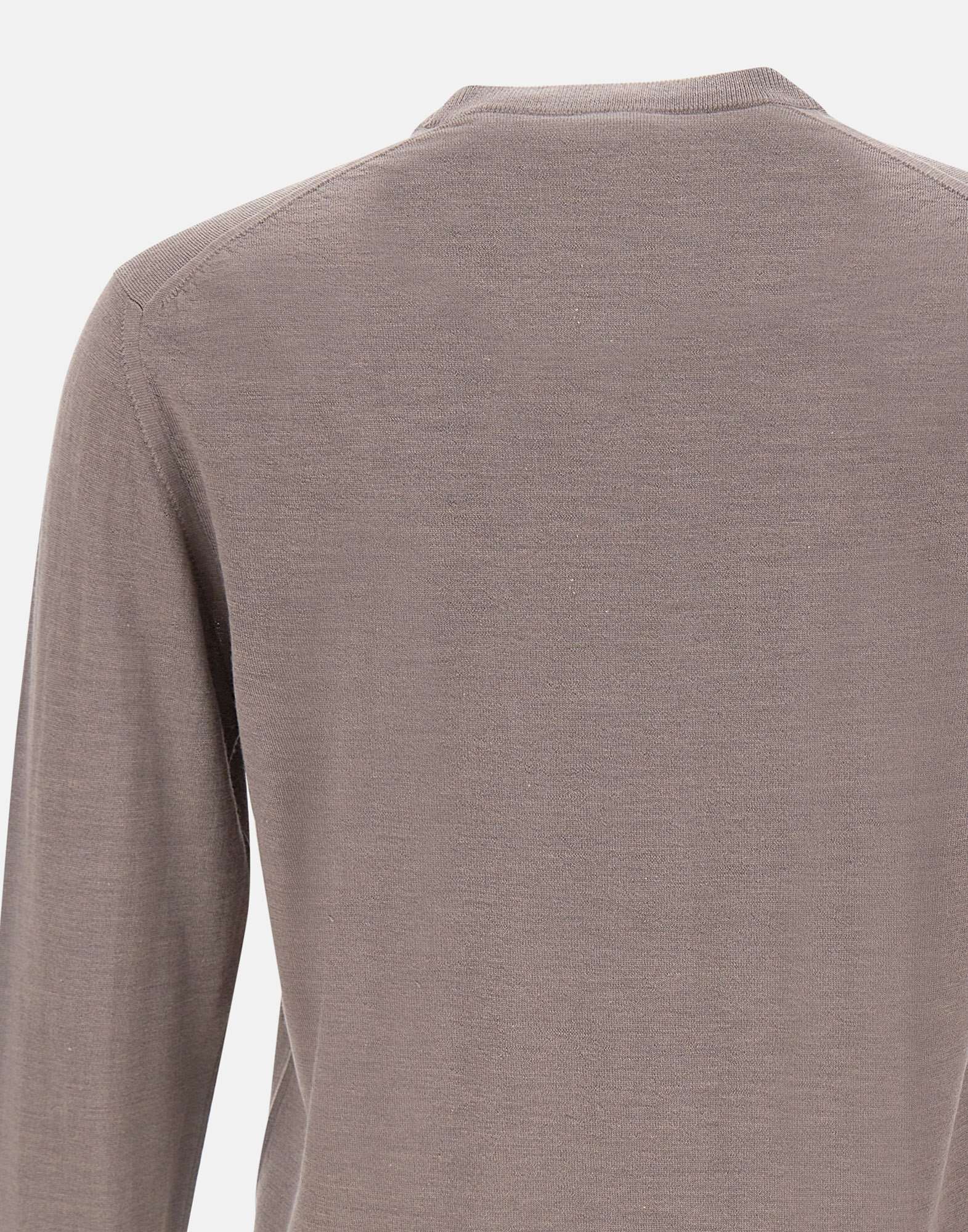Eleventy Crew Neck Long Sleeve Sweater In Brown