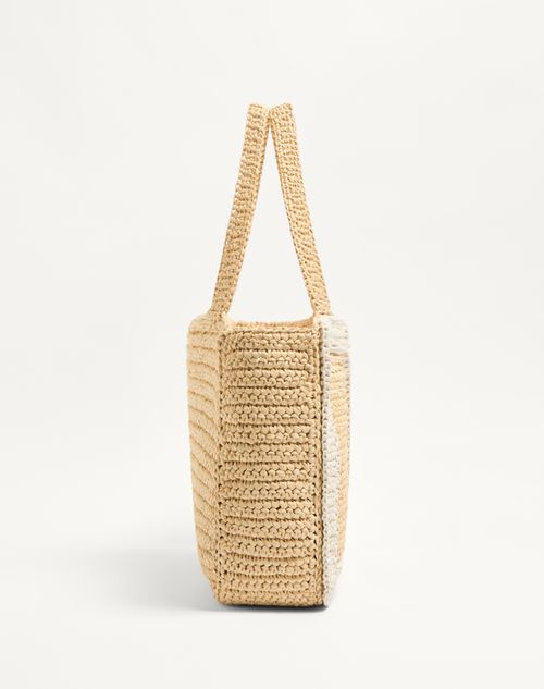 Valentino Large Raffia Viva Superstar Crochet Tote Bag In Brown