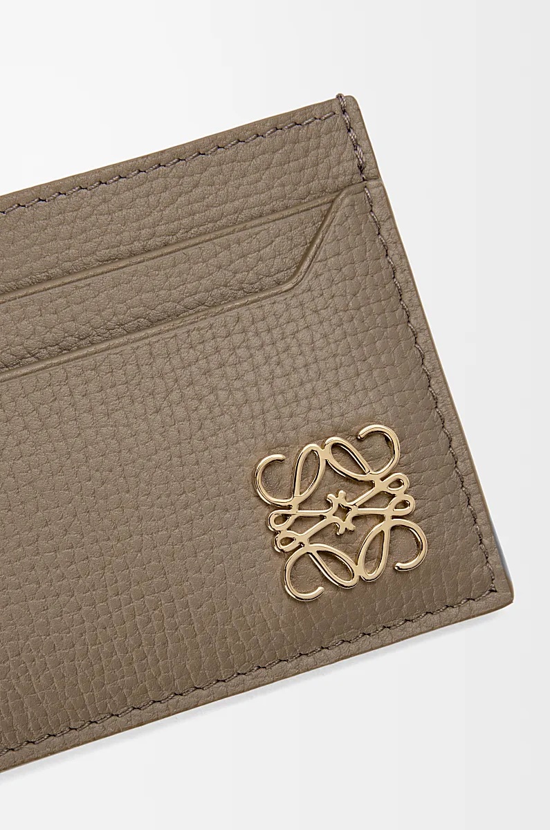 Loewe Anagram Plain Cardholder In Pebble Grained Calfskin In Brown