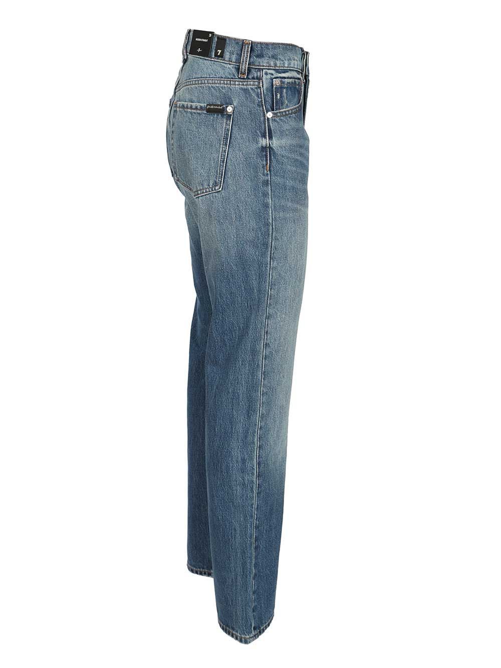 7 For All Mankind Bakersfield Modern Straight Jeans In Blue