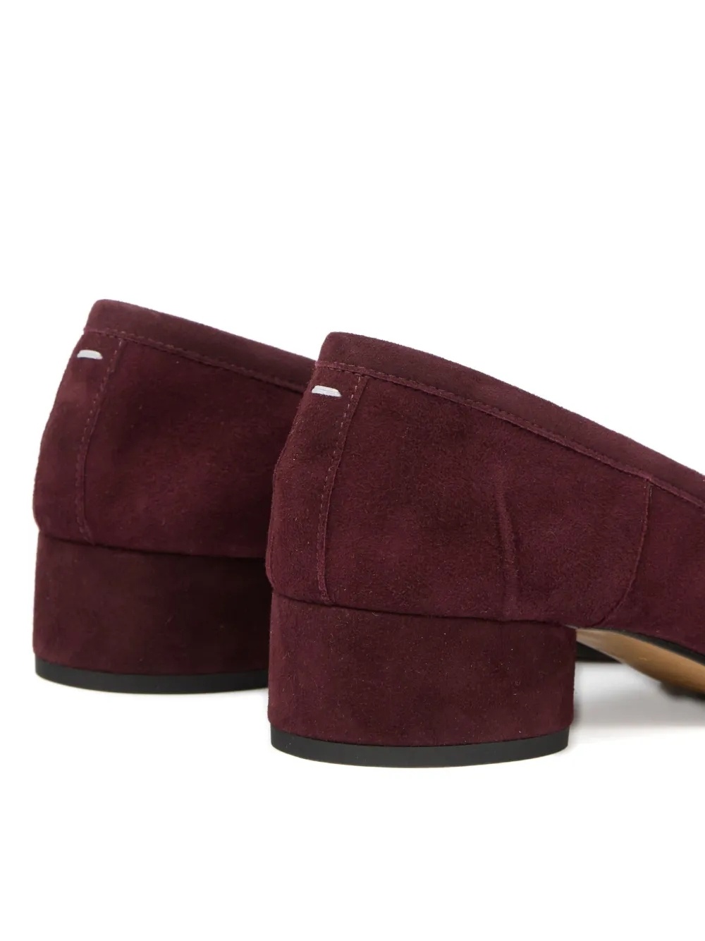 Maison Margiela Tabi Block-heel Suede Pumps In Red