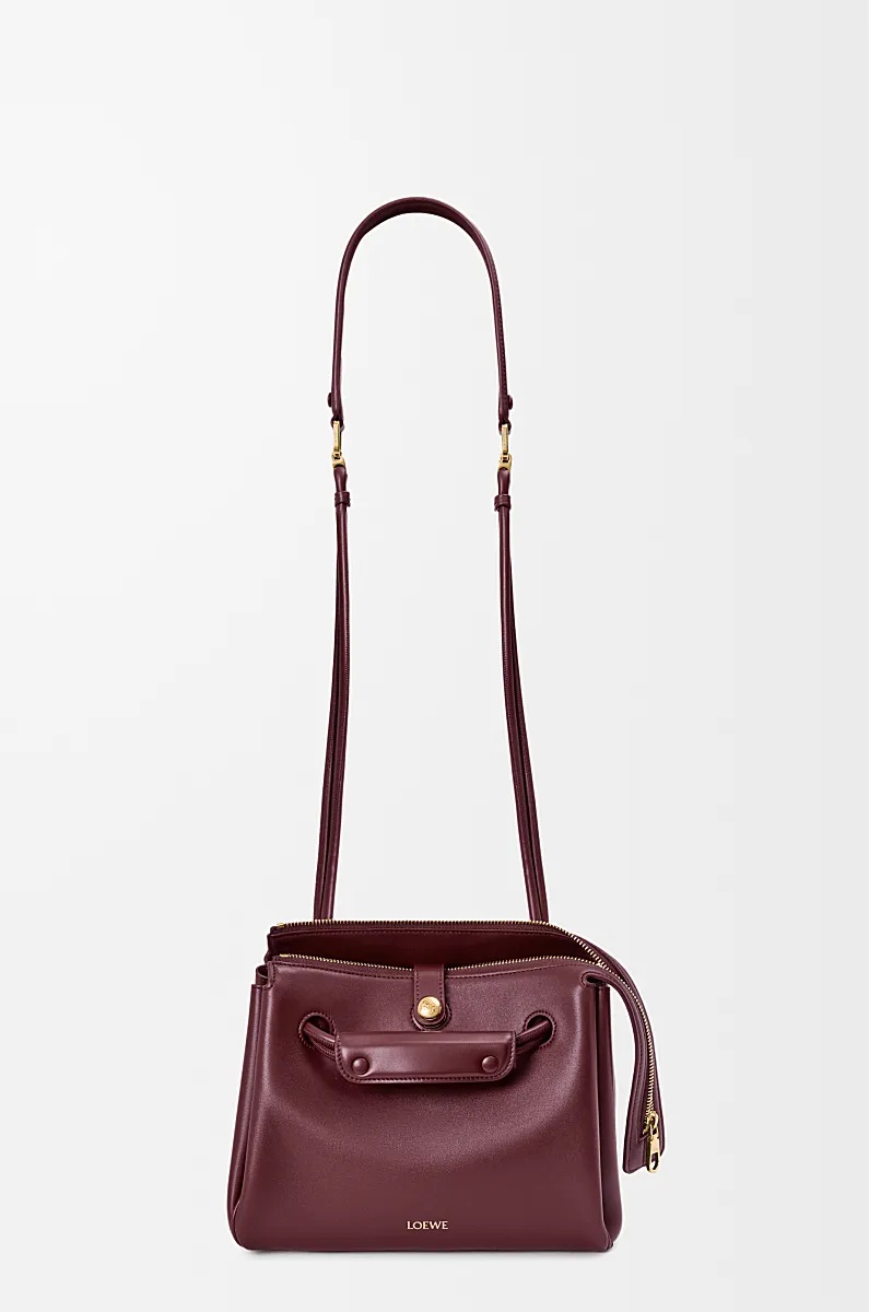 Loewe Small Madrid Bag In Supple Calfskin In Burgundy