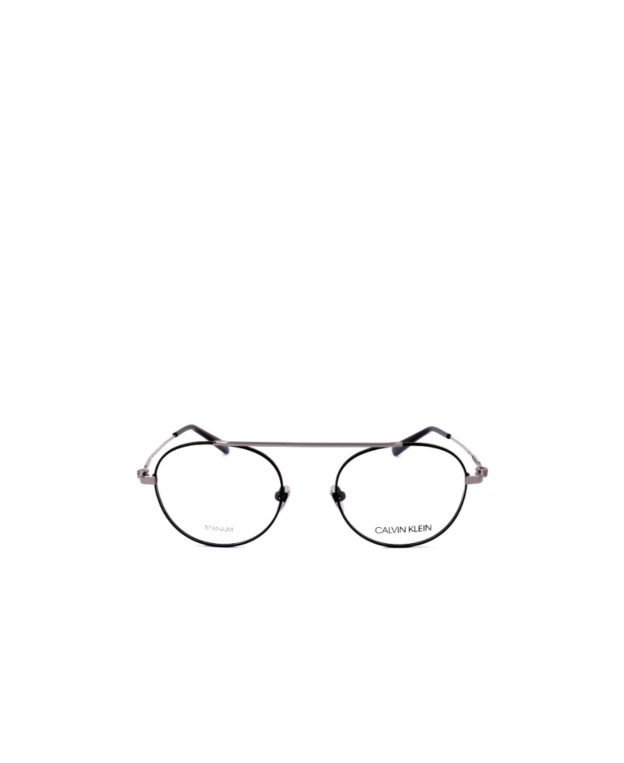Calvin Klein Logo Round Frame Glasses In Gray