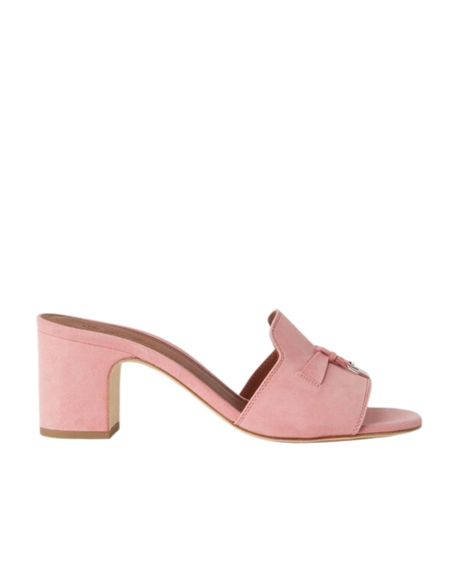 Shop Loro Piana Suede Open-toed High-heeled Sandals In Pink