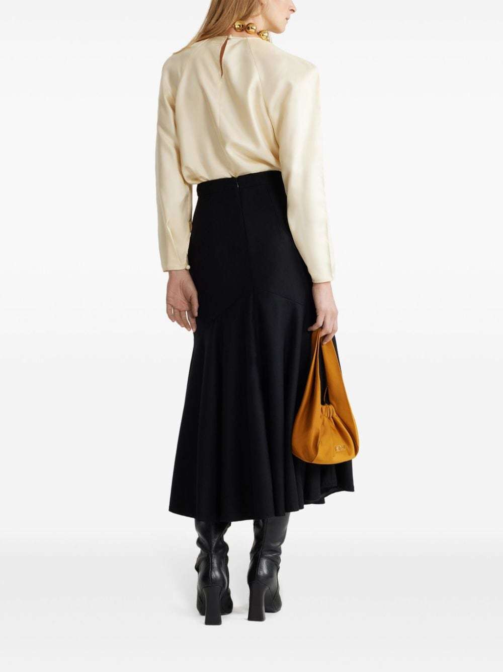 Patou Mermaid Midi Skirt In Black
