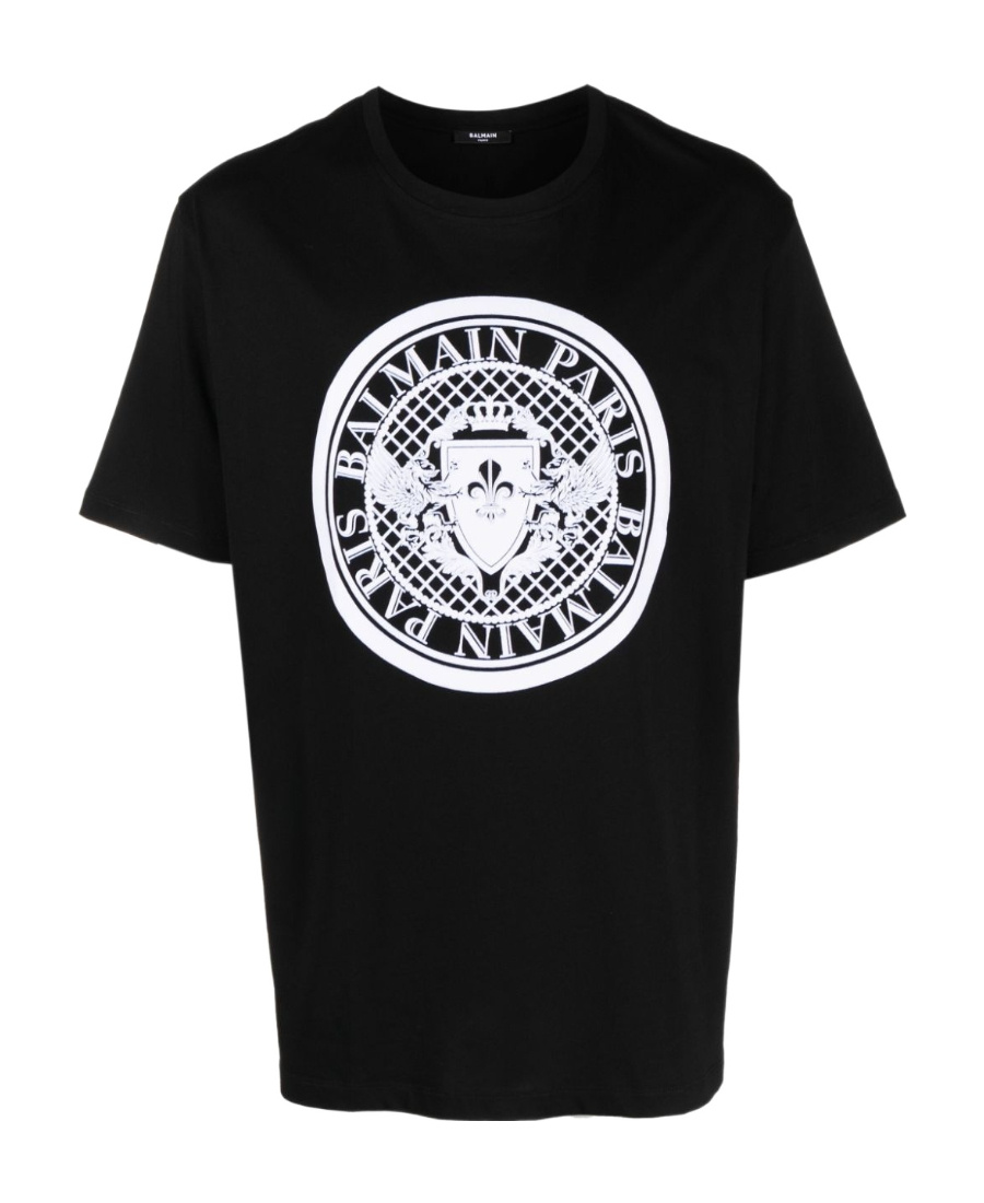 Shop Balmain Coin T-shirt In Black
