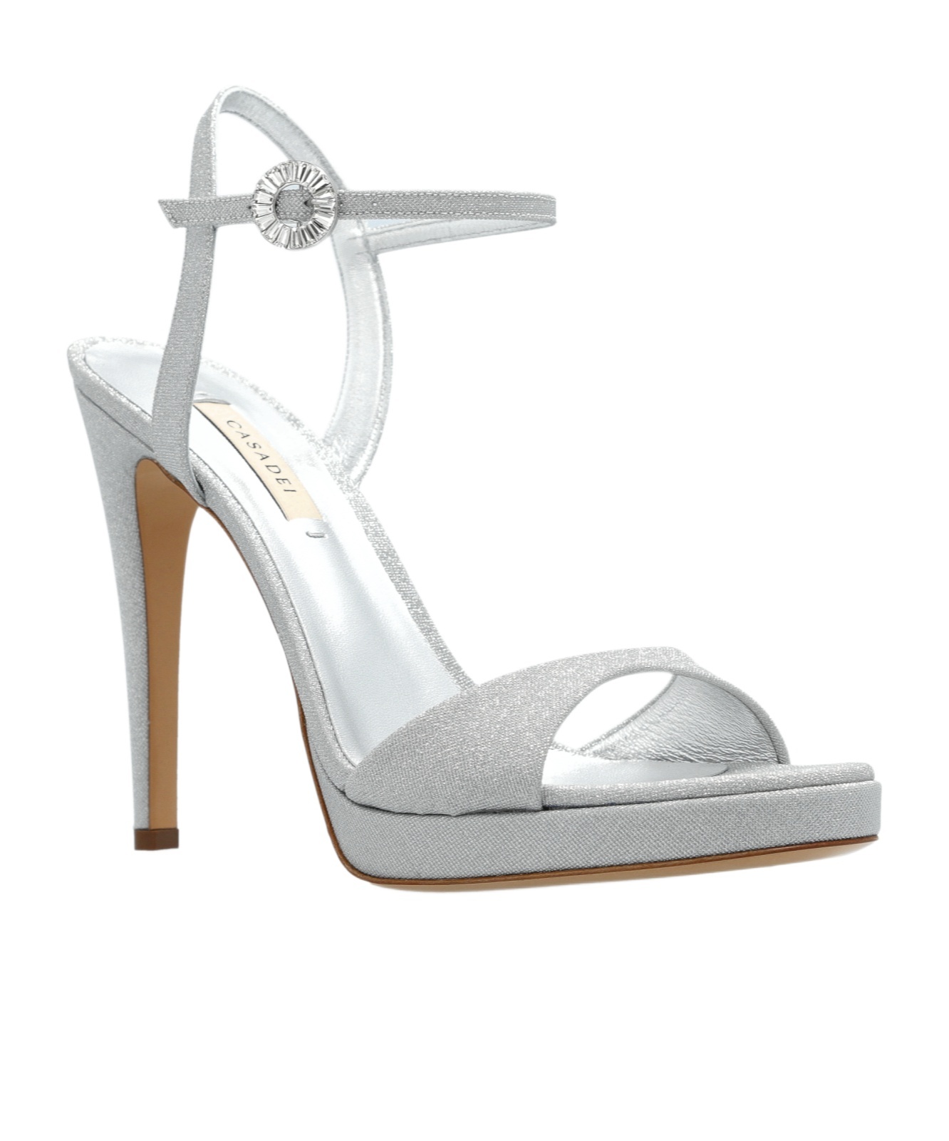 Casadei Round-headed High-heeled Sandals In Gray