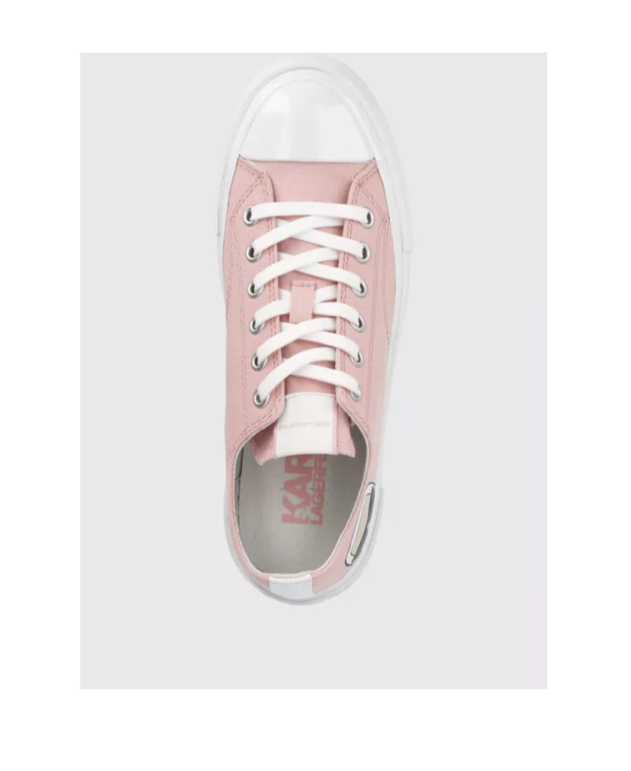 Shop Karl Lagerfeld Logo Printing With Low-top Casual Sneakers In White
