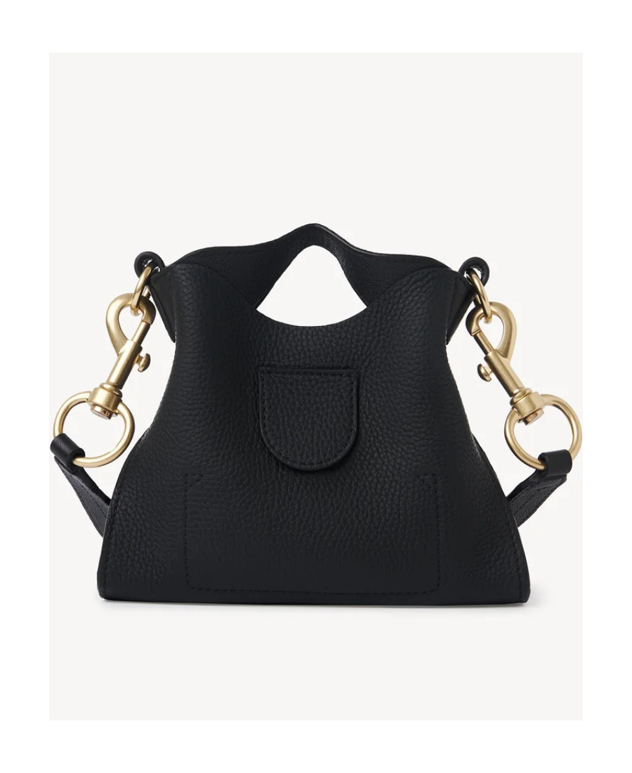 Shop See By Chloé Ring-detailed Leather Crossbody Bag In Black