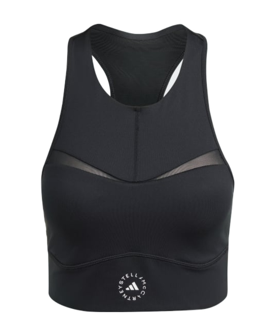 Shop Adidas By Stella Mccartney Training Logo-print Cropped Top In Black