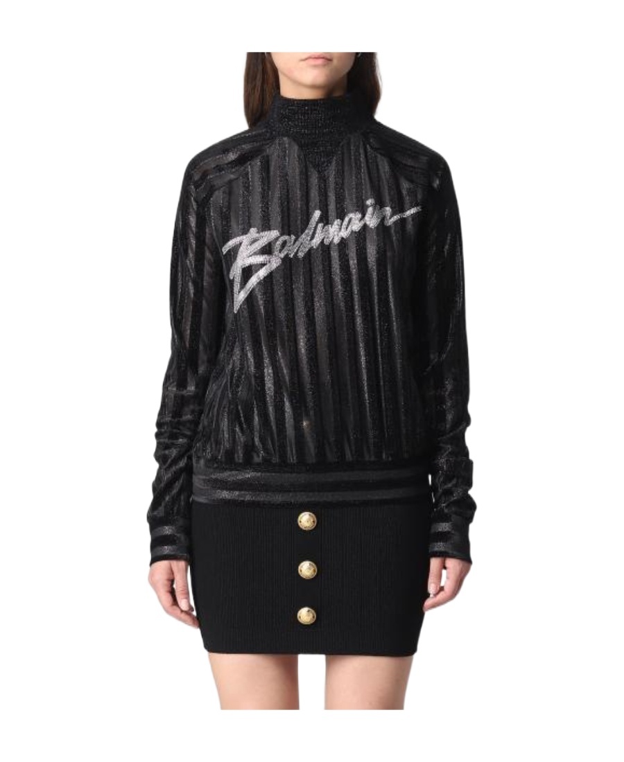 Balmain Logo-embellished Sweatshirt In Black