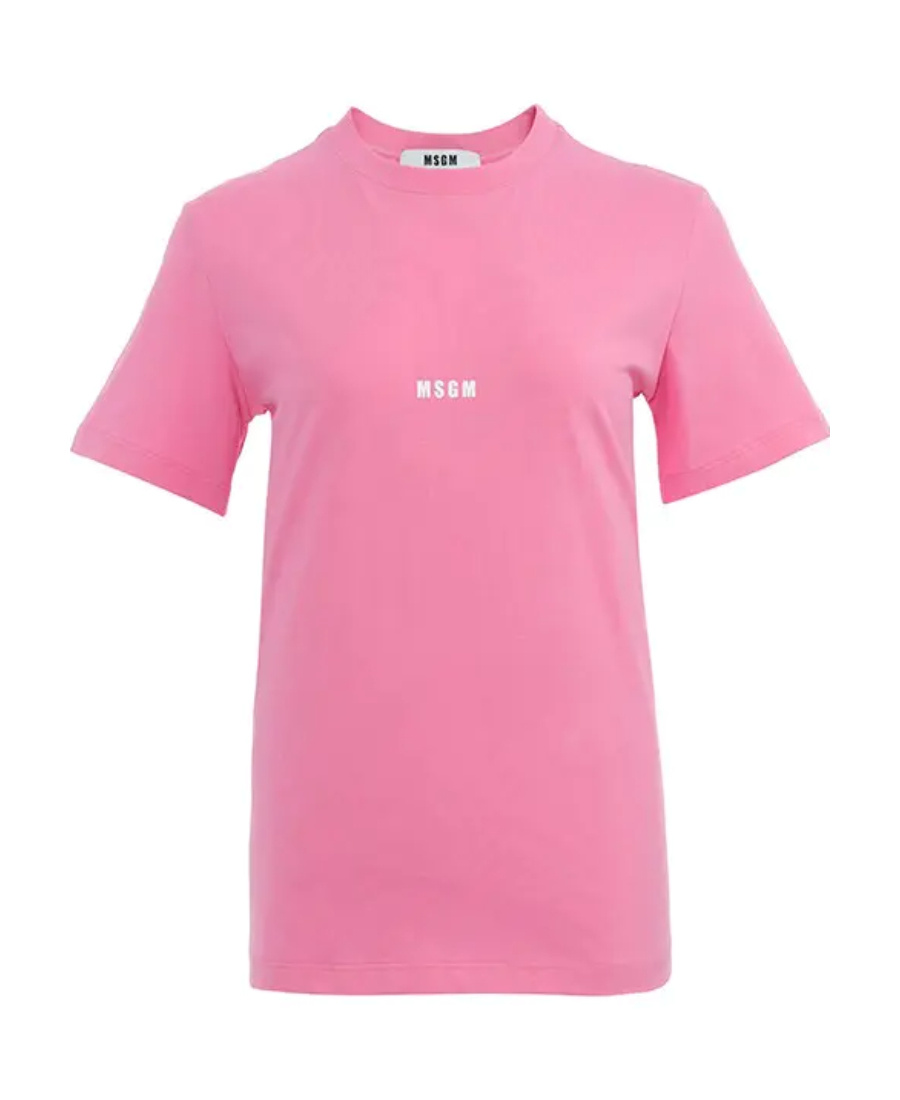 Msgm Logo Short-sleeved T-shirt In Pink