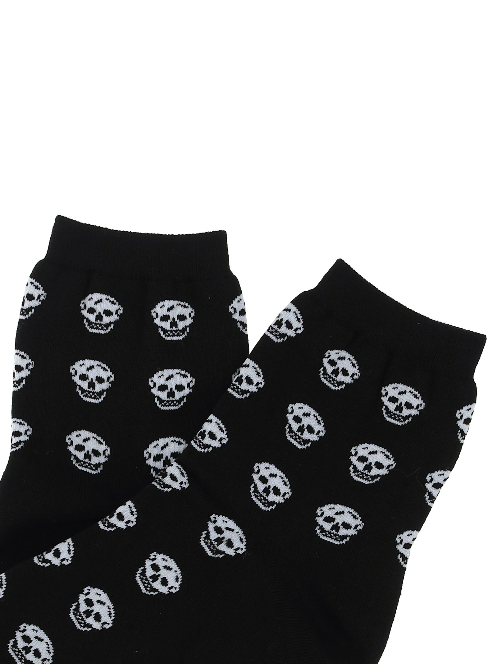 Alexander Mcqueen Intarsia-knit Ankle Socks In Black