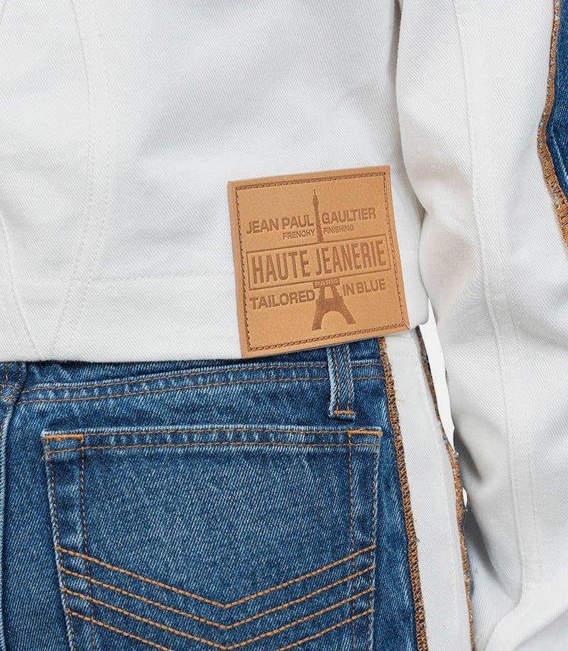 Jean Paul Gaultier Veste En Jean Trompe Loeil 'petit Grand' In Blue