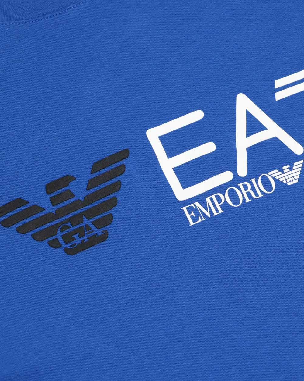 Ea7 Logo Printed T-shirt In Blue