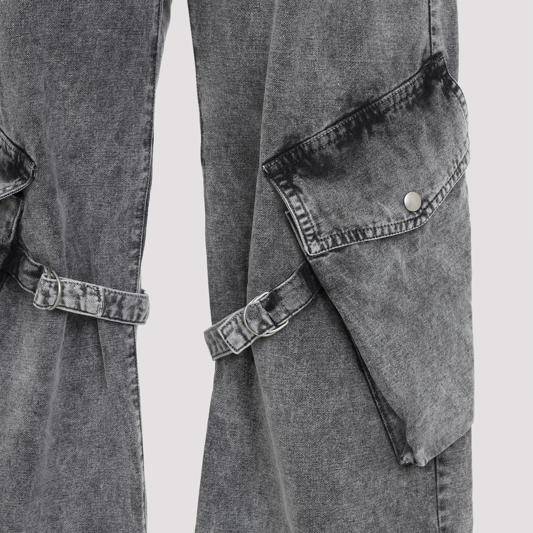 Acne Studios Mid-rise Cotton Canvas Cargo Pants In Gray