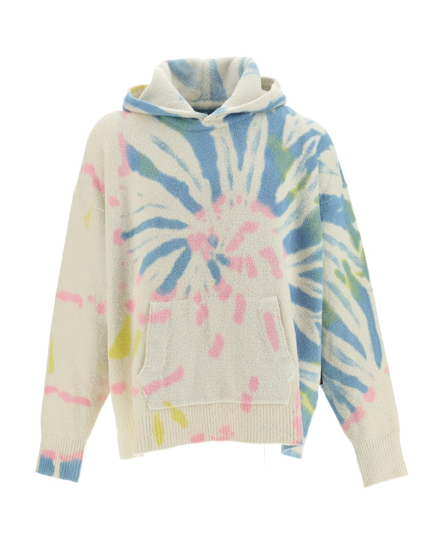 Palm Angels Off-white Tie-dye Hoodie In Multicolor