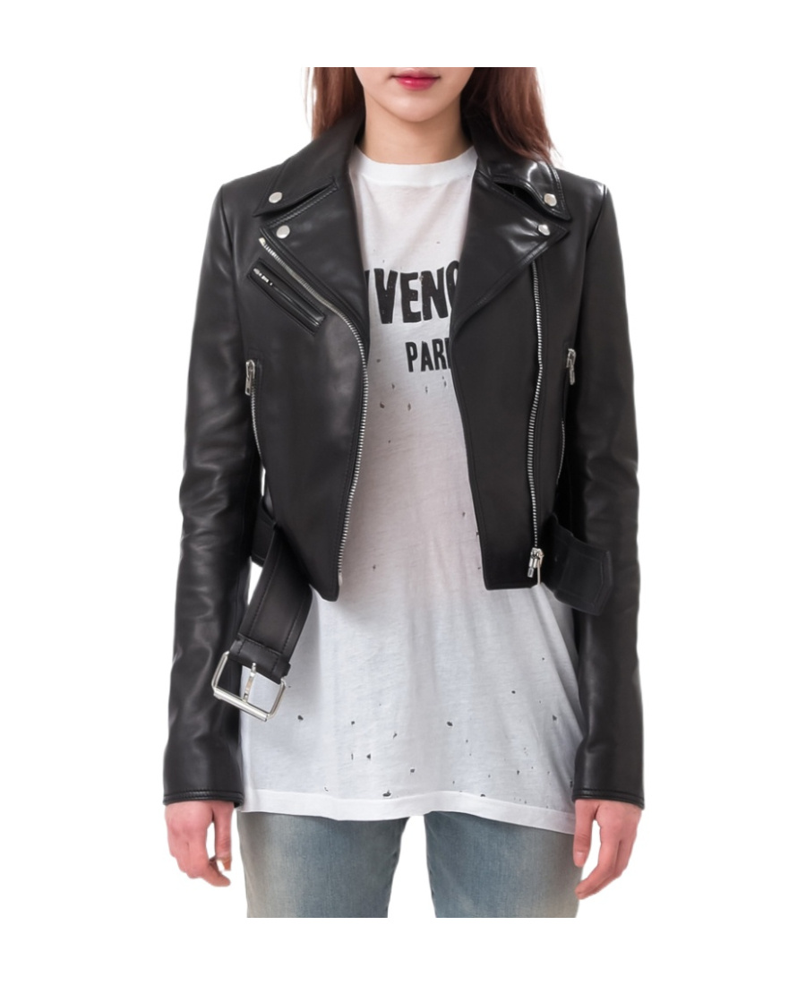 Givenchy Logo Leather Jacket In Black