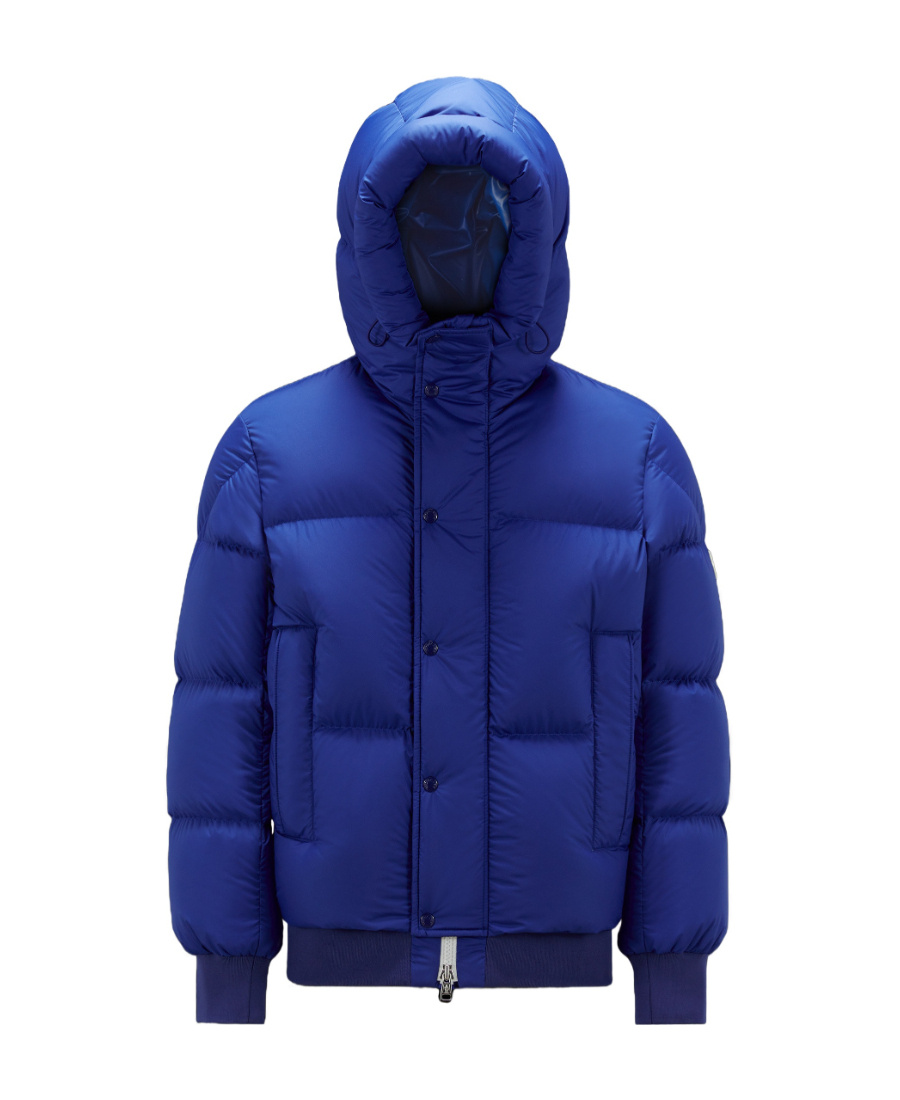 Moncler Risler Quilted Hooded Puffer Jacket In Blue