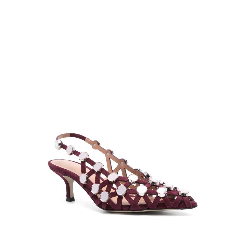 Attico Grid Pumps Bordeaux In Burgundy