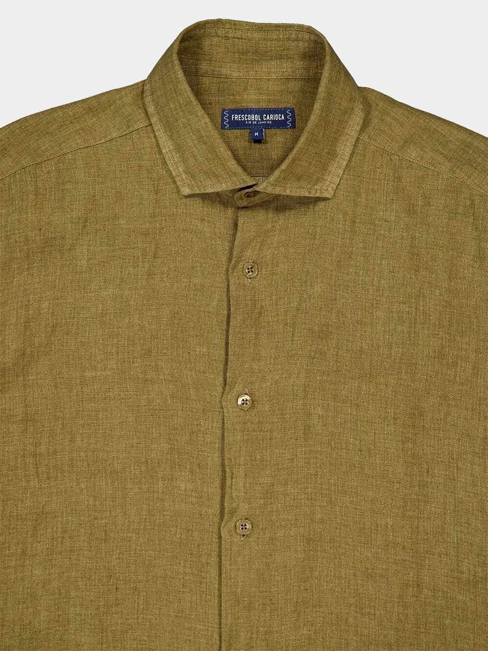 Frescobol Carioca Antonio Linen Shirt In Green