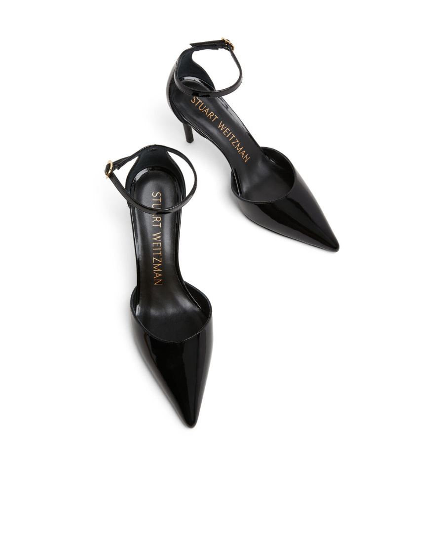 Stuart Weitzman 100mm Pointed-toe Leather Pumps In Black