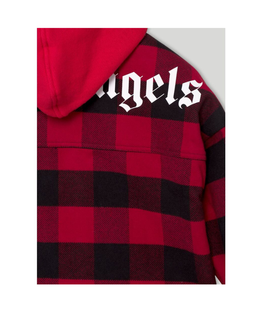 PALM ANGELS PALM ANGELS KIDS LOGO PRINT HOODED OVERSHIRT
