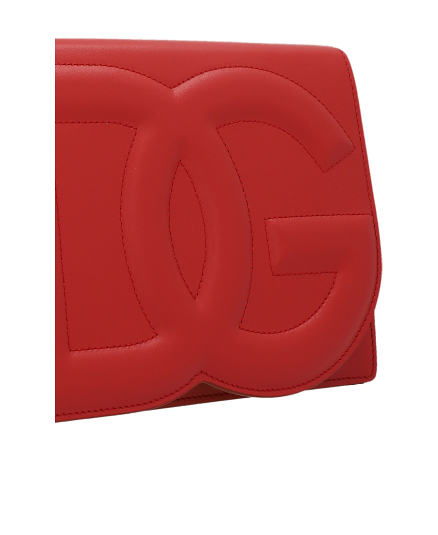 Dolce & Gabbana Dg Logo Crossbody Bag In Calf Leather In Red
