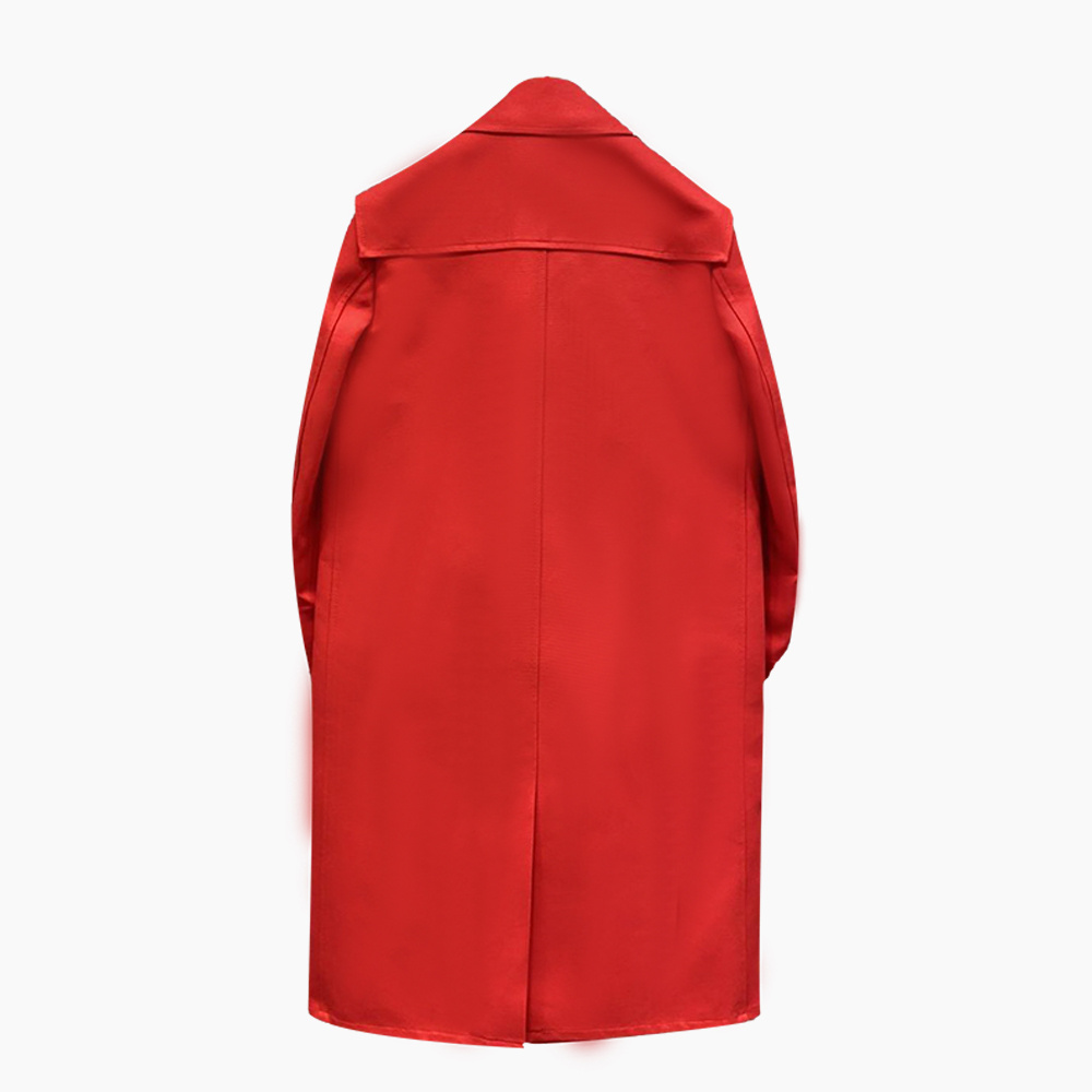 RAF SIMONS DOUBLE-BREASTED LAPEL LONG OVERCOAT