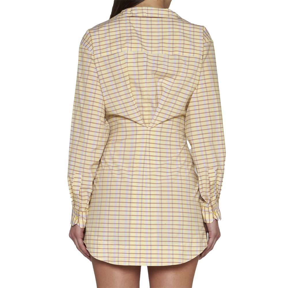 Isabel Marant Coral Checked Cotton And Silk Minidress In Nude