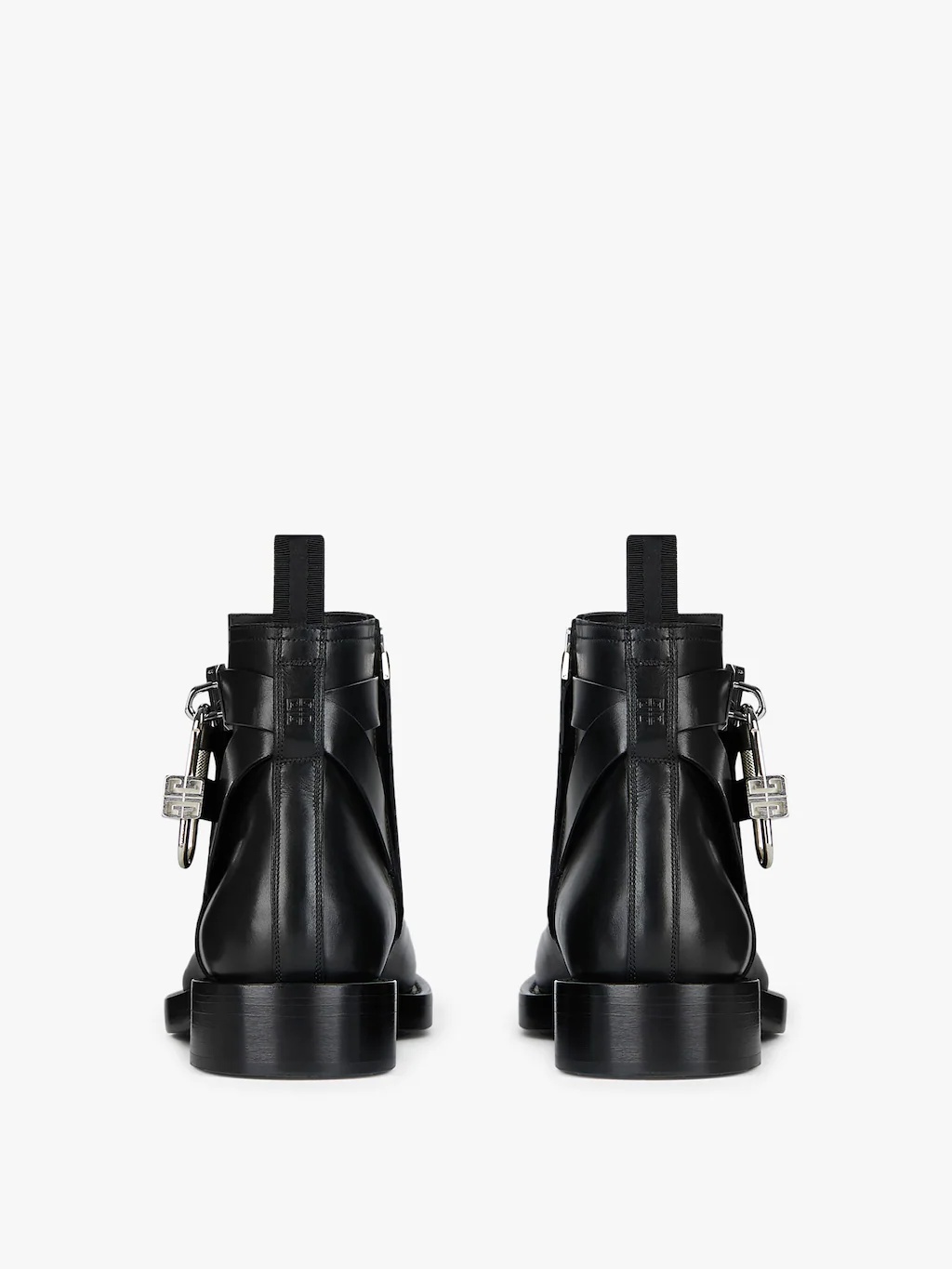 Shop Givenchy Padlock Boots In Leather In Black