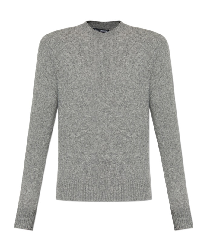 Dolce & Gabbana Sweater With Round Neck In Wool Blend In Gray